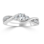Sparkling Yaffie Gold Twisted Engagement Ring with 1/3 Carat of Diamonds