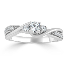 Sparkling Yaffie Gold Twisted Engagement Ring with 1/3 Carat of Diamonds