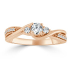Sparkling Yaffie Gold Twisted Engagement Ring with 1/3 Carat of Diamonds