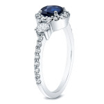 Sapphire and Diamond Engagement Ring in Yaffie Gold, Sparkling with 3/4ct Total Weight.