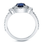 Sapphire and Diamond Engagement Ring in Yaffie Gold, Sparkling with 3/4ct Total Weight.