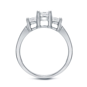 Sparkling Yaffie Gold 3-stone Diamond Engagement Ring with 1.5ct TDW