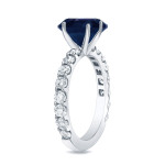 Engage in Elegance with Yaffie Gold: Blue Sapphire & Diamond Ring 2ct Total Weight