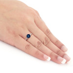 Engage in Elegance with Yaffie Blue Sapphire and Diamond Ring