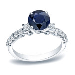 Engage in Elegance with Yaffie Blue Sapphire and Diamond Ring