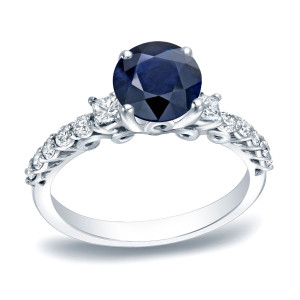 Engage in Elegance with Yaffie Blue Sapphire and Diamond Ring