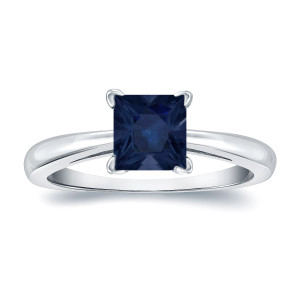 The Yaffie Gold Blue Sapphire Ring with a Stunning 1ct Princess Cut
