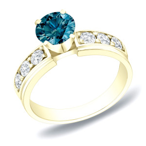 Blue Brilliance 1ct TDW Yaffie Gold Diamond Ring