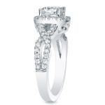 Certified Round Diamond Engagement Ring - Yaffie Gold 1ct TDW