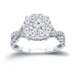 Braided Cluster Diamond Ring with 1ct of Yaffie Gold Sparkle
