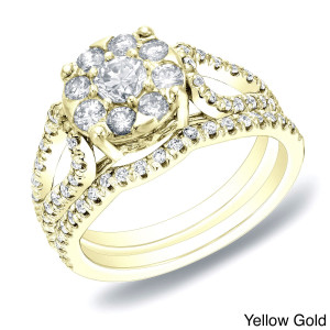 Golden Yaffie Bridal Ring Set with 1ct TDW of Diamond