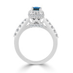 Engage with elegance in Yaffie 1ct Round Blue Diamond Halo Ring.