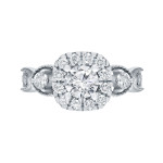 Sparkling Yaffie Gold Halo Diamond Engagement Ring - 1ct Total