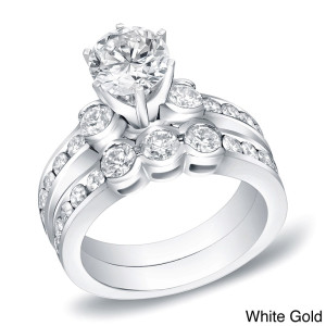 Certified Round Diamond Bridal Ring Set - Yaffie Gold, 2.5ct TDW