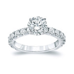 Certified Round Diamond Engagement Ring - Yaffie Gold, 2.5ct TDW