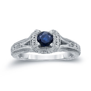 Engage in Elegance with Yaffie Blue Sapphire and Diamond Ring
