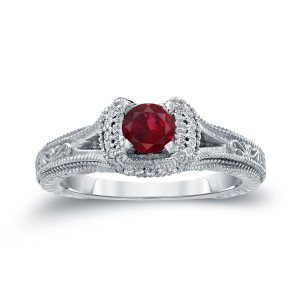 Ruby and Diamond Engagement Ring with a Yaffie Gold Flair