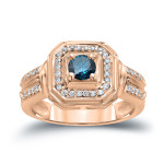 Blue Diamond Engagement Ring with Yaffie Gold, 2/5ct TDW