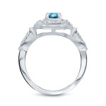 Blue Diamond Engagement Ring with Yaffie Gold, 2/5ct TDW