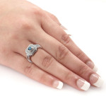 Blue Diamond Engagement Ring with Yaffie Gold, 2/5ct TDW