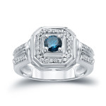 Blue Diamond Engagement Ring with Yaffie Gold, 2/5ct TDW