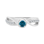 Blue Diamond Engagement Ring with Yaffie Gold, 2/5ct TDW