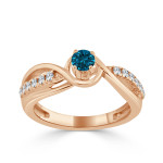Blue Diamond Engagement Ring with Yaffie Gold, 2/5ct TDW