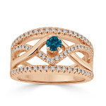 Braided Blue Diamond Engagement Ring with 2/5ct TDW by Yaffie Gold
