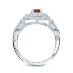 Engaging Yaffie Gold Ring with 2/5ct TDW Round Brown Diamond