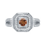 Engaging Yaffie Gold Ring with 2/5ct TDW Round Brown Diamond