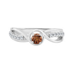 Stunning Yaffie Gold Engagement Ring with 2/5ct TDW Round Brown Diamonds