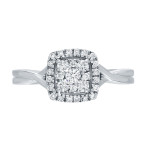 Engagement Bliss - Yaffie Glittering Diamond Cluster Ring with 2/5ct TDW