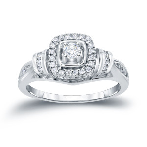Sparkling and Sophisticated: Yaffie Gold Halo Diamond Engagement Ring (2/5ct TDW)