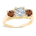 2ct TDW Yaffie Gold 3-Stone Engagement Ring