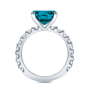 Experience the Brilliance of Yaffie Gold Blue Round Diamond Ring - 2ct TDW