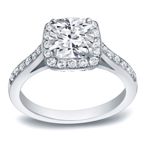 Certified Cushion Cut 2ct TDW Diamond Engagement Ring - Yaffie Gold