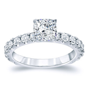 Certified Cushion Cut 2ct TDW Diamond Engagement Ring - Yaffie Gold