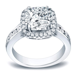 Certified Cushion Cut 2ct TDW Diamond Engagement Ring - Yaffie Gold