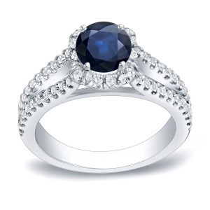 Engage in Radiance with Yaffie Gold Blue Sapphire & Diamond Ring.