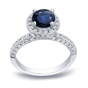 Engage in Radiance with Yaffie Gold Blue Sapphire & Diamond Ring.