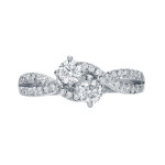 Yaffie Gold Engagement Ring with 2 Sparkling Diamonds, 3/4ct Total