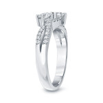 Yaffie Gold Engagement Ring with 2 Sparkling Diamonds, 3/4ct Total