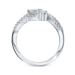 Yaffie Gold Engagement Ring with 2 Sparkling Diamonds, 3/4ct Total