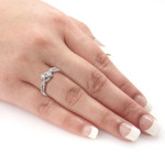 Yaffie Gold Engagement Ring with 2 Sparkling Diamonds, 3/4ct Total