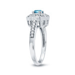3/4ct TDW Yaffie Gold Blue & White Diamond Engagement Ring