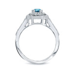 3/4ct TDW Yaffie Gold Blue & White Diamond Engagement Ring