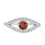 Brown Round Diamond Engagement Ring - Yaffie Gold 3/4ct TDW