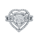 Golden Yaffie Engagement Ring with a 3/4 Carat Round Diamond Halo