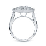 Golden Yaffie Engagement Ring with a 3/4 Carat Round Diamond Halo