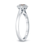 Sparkling Yaffie Gold Halo Brown Diamond Engagement Ring - 3/4ct Total Weight